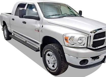 APS Running Boards 5in Black Compatible with Ram 1500 2009-2018 Crew Cab & Ram 2500 3500 2010-2026 Stainless Steel (Nerf Bars Side Steps Side Bars)