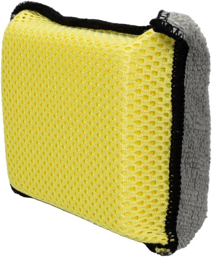 Maxshine Premium Microfiber Waxing Applicator for Car Detailing, Yellow & Grey, 9x13x4cm, 12 Pack