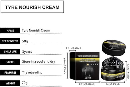 Car Tire Shine - 50g Wheel Refurbishing Cream | 3 Years Shelf Life Nourishing Repair Solution Wheel Refurbish Paste for SUV Automotive Truck Motorcycle Sedan Commuting Offroad Garage