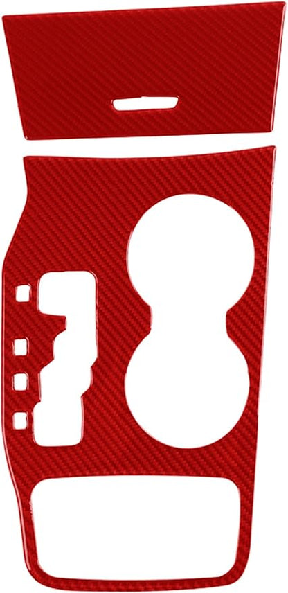 YOCTM for Jeep Grand Cherokee Shift Panel Cover Red Carbon Fiber Shifter Trim fit Grand Cherokee 2011 2012 2013 Interior Accessories Shift Knob Panel Decoration (Red 2011-2013)