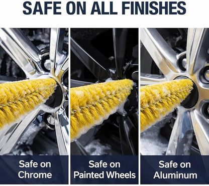 HI-TECH Wheel Spoke Brush for Rims & Wheels - Cone Shape for Cleaning Crevices & Hard-to-Reach Areas, Chemical Resistant, Safe on All Finishes - 1 Pack