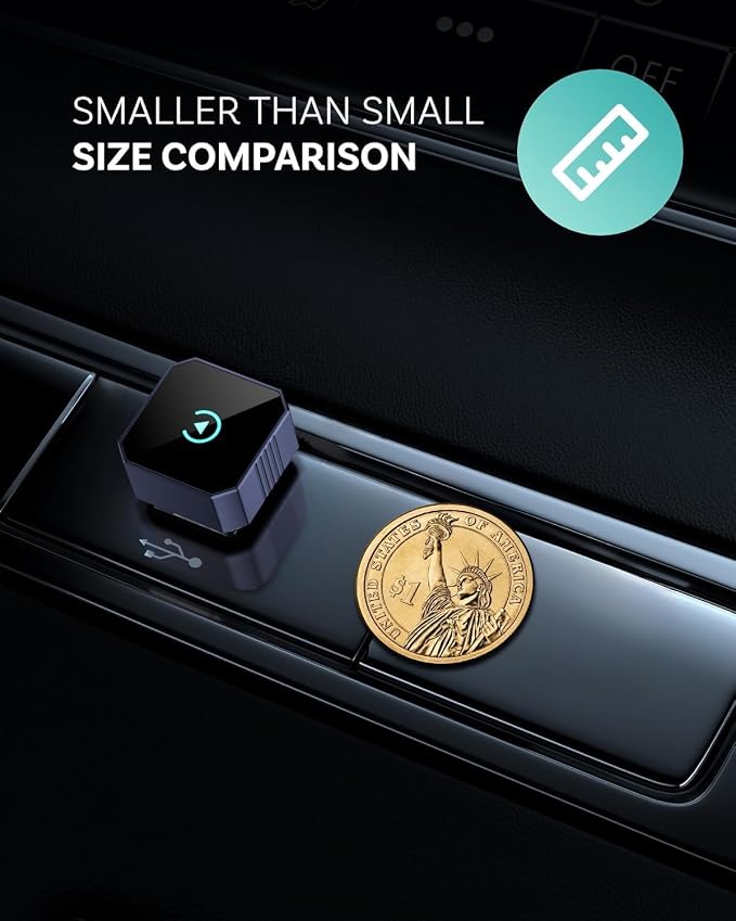 2026 Wireless CarPlay Adapter for iPhone ＆ Android Auto Mini Wired to Wireless Apple Car Play Adapter Plug & Play Compatible for iPhone iOS 10+ Android 11+ with After 2016 Cars