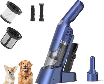 Handheld Vacuum Cordless, 24KPA Powerful Car Vacuum, Rechargeable, Charging Dock, Ergonomic Handle, 2-in-1 Crevice Tool, 1.8lb Portable Vacuum Cleaner with 2-Speed for Car, Home