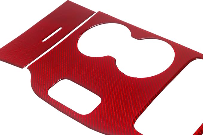 YOCTM Shift Panel Trim Cover for Jeep Grand Cherokee 2014-2015 | Red Carbon Fiber Gear Shift Bezel | Anti-Scratch Console Panel | Interior Accessories