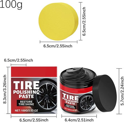 Car Tire Shine with Sponge | Auto Wheel Polishing Paste | Automotive Tire Care Product for Trucks Sedans RVs SUVs Motorcycles