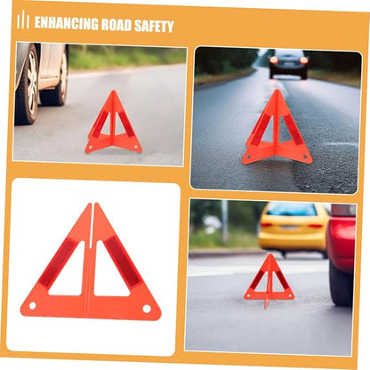Luxshiny 5pcs Stable Portable Car Warning Rack Reflective Triangles Essential for Emergency Parking Safety