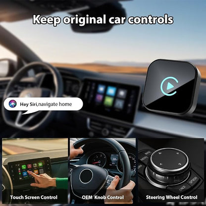 Sunweyer S40 Super Mini CarPlay Adapter Wireless Android Auto Car Kit-for Factory Wired CarPlay Cars, Auto Connect Wireless Adapter