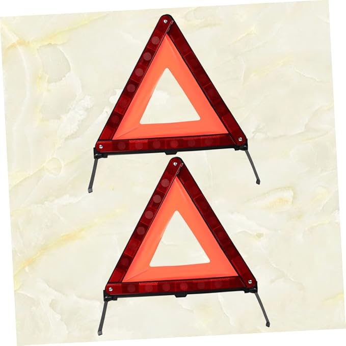 Healifty 2pcs Emergency Roadside Kit Car Warning Sign Triangle Road Safety Warning Triangle for Vehicles