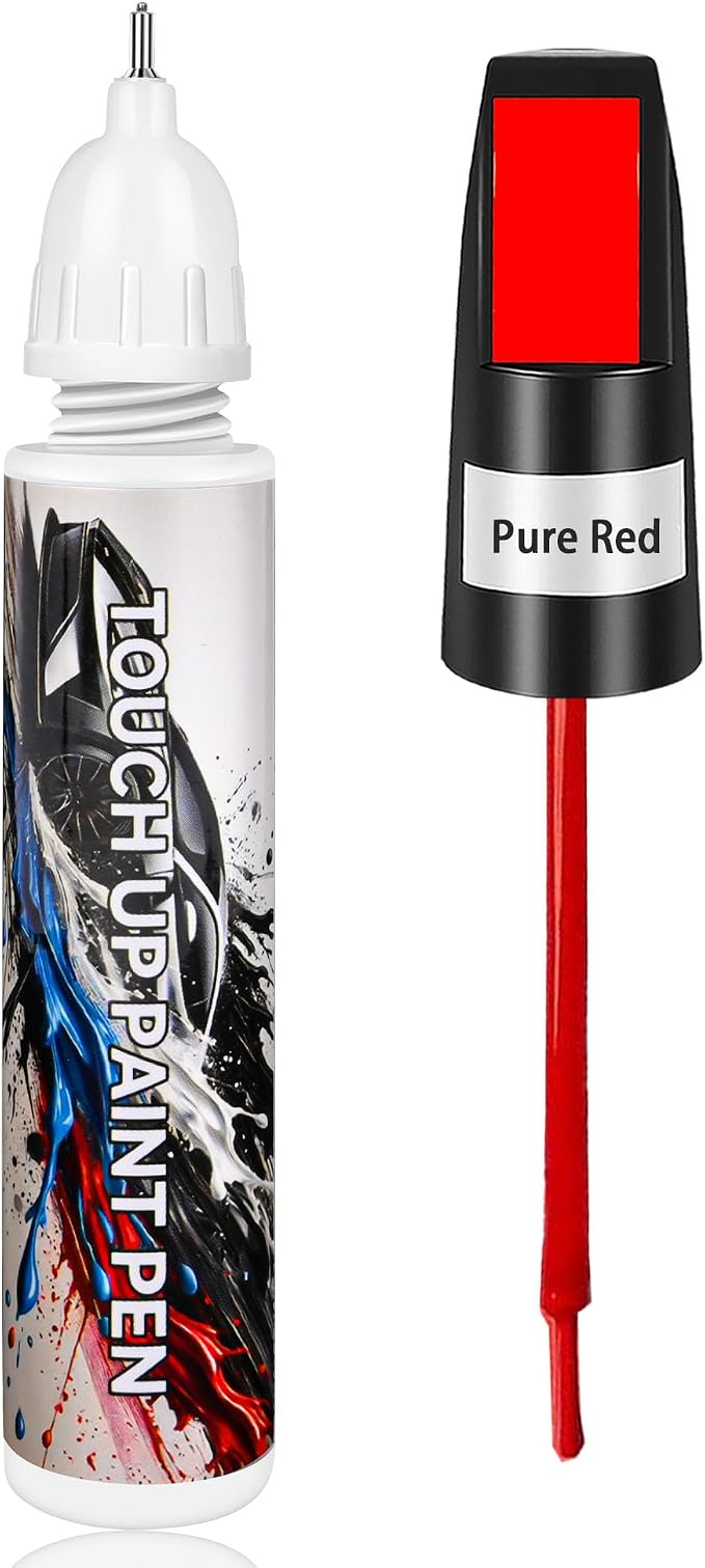 Touch Up Paint for Cars, Pure Red Car Paint Scratch Repair, Auto Paint Repair Pen, Automotive Scratch Remover, Professional Seamless Coverage, Color Accurate, Long lasting Adhension, Fast Drying