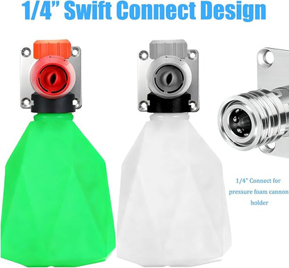 Fasmov 4 Pack Foam Cannon Holder, Pressure Washer Holder, 1/4" Quick Connect Automatic Foam Cannon Mount, Stainless Steel Pressure Washer Nozzle Tip Holder, Pressure Washer Accessories Storage Rack