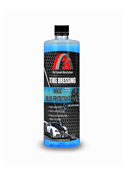 3E Magic Blue Protectant 16 oz Tire Coating & Dressing I Extreme Super Shine & Durability Long-Lasting Dressing Protectant for Vinyl, Rubber & Plastics, Dries Fast to The Touch, Non-Greasy 16 fl oz