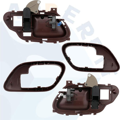 APPERFiT Interior Door Handle w/Bezel Kit (Red) Compatible with 1995-2002 Chevy Chevy GMC Truck C1500 C2500 C3500 K1500 K2500 K3500 Suburban Tahoe Yukon Replaces 15708049 15708050