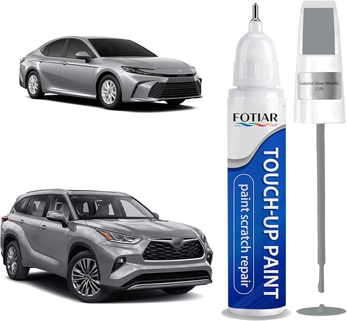 1J9 Celestial Silver Metallic Touch up Paint for Toyota-Exact Match Scratch Repair Kit 2-In-1 Premium Car Paint Pen for Chips & Nicks