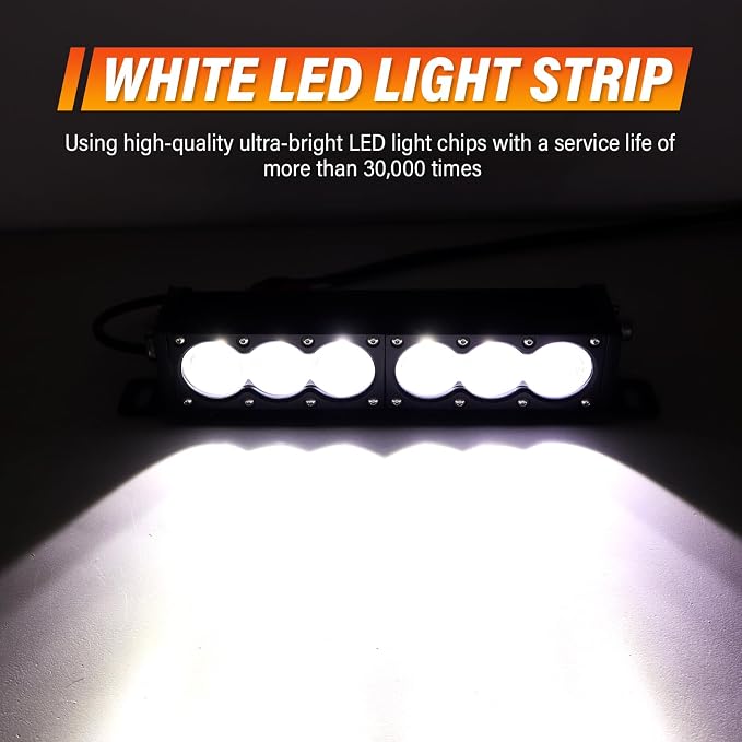 AUXTINGS 12 inch Single Row White LED Light Bar 60W Off Road Light Bar Spot Beam LED Work Light Truck UTV 4x4 Cars SUVs ATVs Boats Fog Driving Light with Wiring Harness kit