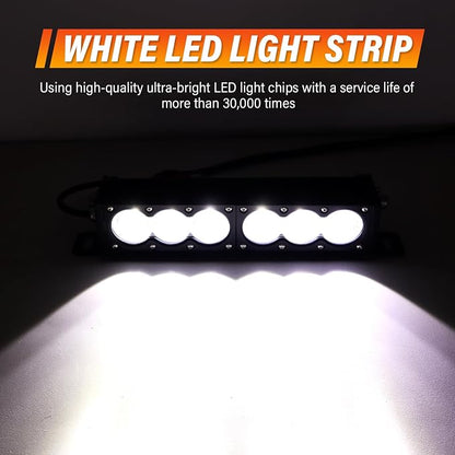 AUXTINGS 12 inch Single Row White LED Light Bar 60W Off Road Light Bar Spot Beam LED Work Light Truck UTV 4x4 Cars SUVs ATVs Boats Fog Driving Light with Wiring Harness kit