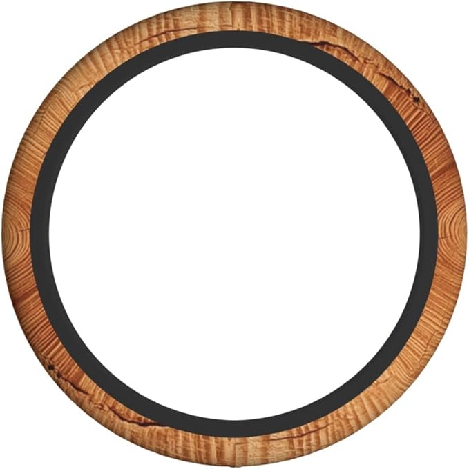 Wood Texture Steering Wheel Covers Non Slip Neoprene Universal 15 Inch Steering Wheel Protector Car Cover for Men Women