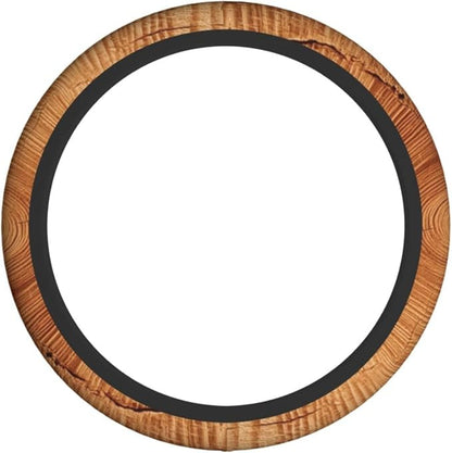 Wood Texture Steering Wheel Covers Non Slip Neoprene Universal 15 Inch Steering Wheel Protector Car Cover for Men Women