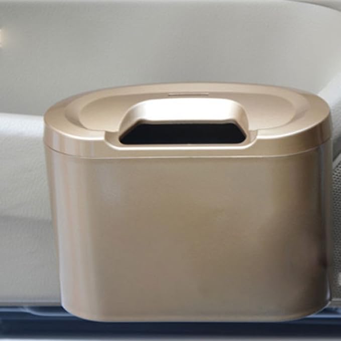 Yolu Car Auto Trash Can Plastic Bins Car Trash Bags Hanging Universal Traveling Portable Vehicle Trash Rubbish Bin Car Garbage Can Waterproof Non-Slip Rubber Trash Bins for Office Bathroom Red