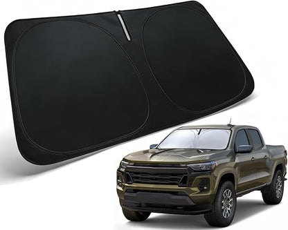 Windshield Sun Shade for 2023-2025 2026 Chevrolet Chevy Colorado/GMC Canyon Accessories, Car Front Window Sun Visor Protector & Heat Shield | 240T Sunshade Protection Blocks UV Rays