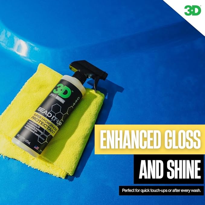3D Bead It Up Ceramic Coating Booster Spray - Super Hydrophobic Bead Maker - Polymer Paint Protectant & Sealant 1 Gallon