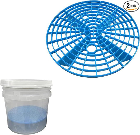 Yourkar 2 PCS Car Wash Bucket Inserts, Plastic Vehicle Wash Bucket Insert Detail Grit Trap, Auto Wash Dirt Collectors Fits 12 Inch Diameter Bucket, Universal Car Accessories (Blue, 1PCS)