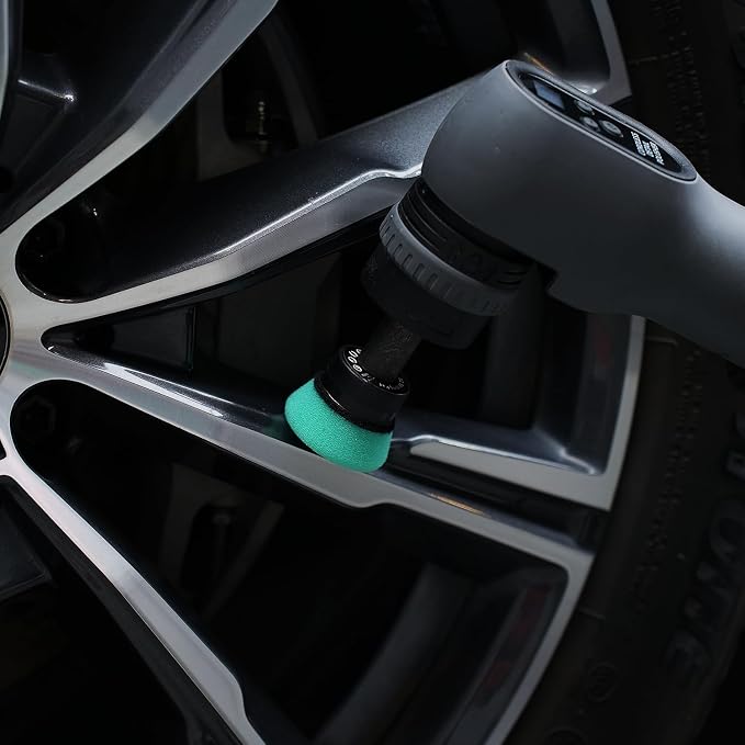 SPTA Green T120 Heavy-Cut Mini Polishing Foam Pad, 5Pcs 1.3inch/32mm Sponge Polishing Buffing Pads, Car Foam Detail Polishing Pad Kit for Car Detail Polishing, Small Area Polishing -FPTSS1G
