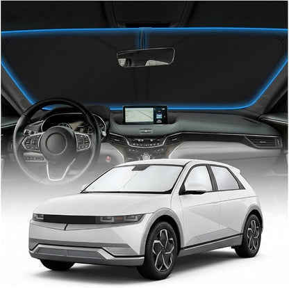 for Hyundai Ioniq 5 Sun Shade Windshield Cover - Custom Fit Ioniq 5 Accessories 2020-2025 2026 Sunshade Foldable UV Protection & Heat Shield Sun Visor Accessories