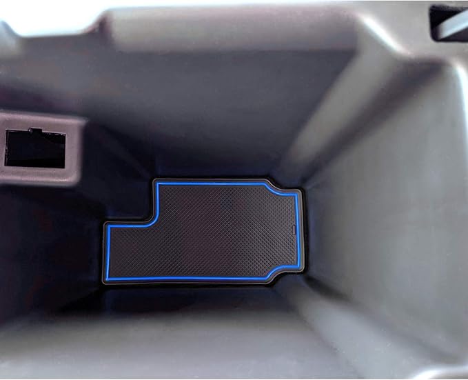 JDMCAR Custom Liner Accessories Compatible with Chevy Colorado/GMC Canyon 2015-2021 2022, Console, Door Pocket, and Cup Holder Rubber Mats 26-PC Set (Crew Cab, Blue Trim)