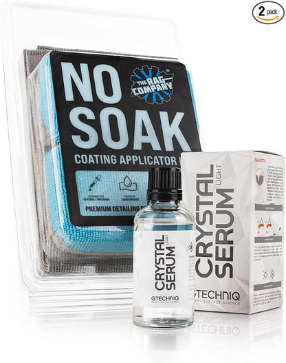 The Rag Company Gtechniq CSL Ceramic Coating 50 ml No Soak Coating Applicator Kit Bundle