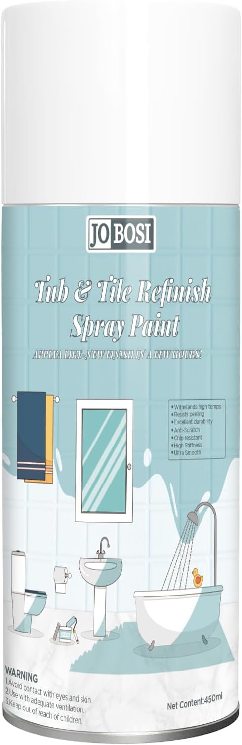 White Ceramic Tub Spray Paint 450ml- High-performance aerosol SprayPaint gun kit, Household appliances, refrigerator, ceramics, bathtubs, vases, bathroom floors, etc., furniture wood color change and more DIY coatings - Quick drying and smooth treatmen...