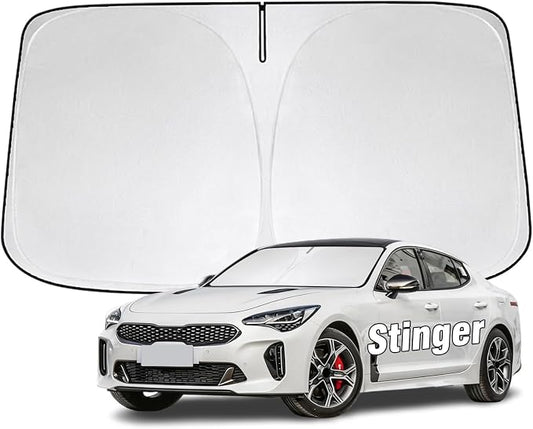Windshield Sun Shade for Kia Stinger 2018-2023 Sunshade 300T Windshield Cover Shield Protector Blocks UV Rays Custom Fit Stringer Front Window Shades Windshield Accessories Keep Cool Foldable