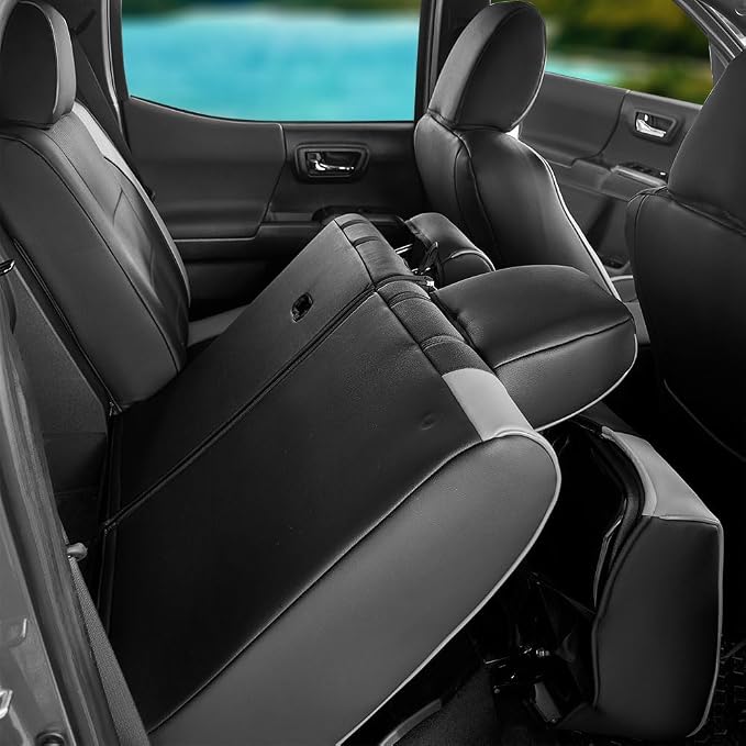 CocheFamilia Custom Fit Corolla Car Seat Covers for Select 2023 2024 2025 Toyota Corolla LE - Full Set,Leather (Black and Grey)