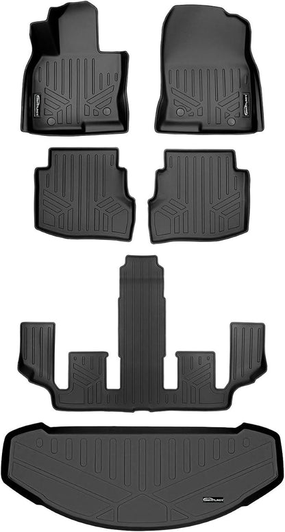 SMARTLINER 3 Row Floor Mats & Cargo Liner Behind 3rd Row Compatible with 2016-2023 Mazda CX9