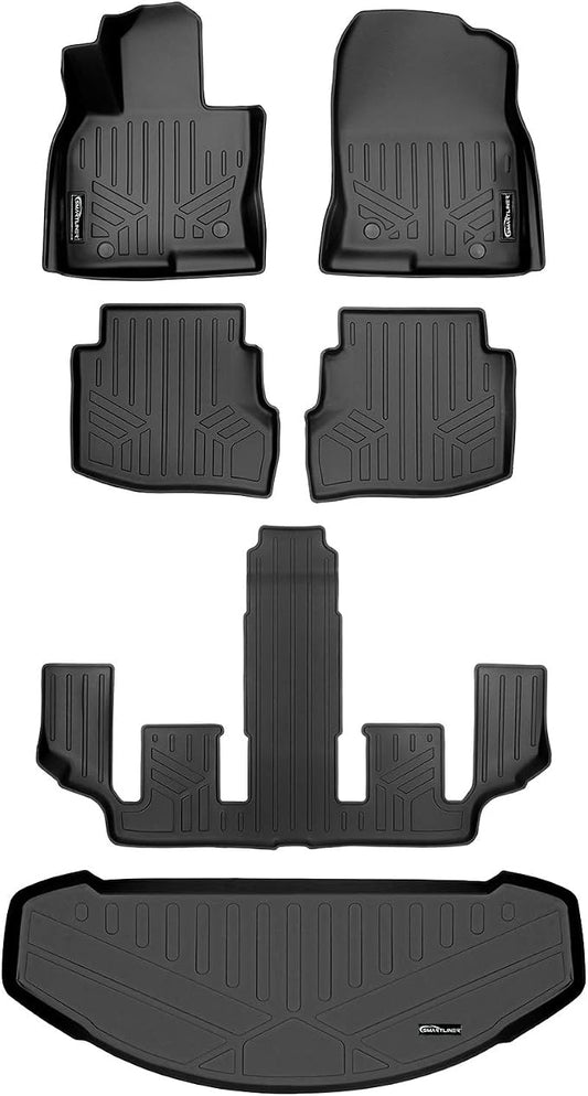 SMARTLINER 3 Row Floor Mats & Cargo Liner Behind 3rd Row Compatible with 2016-2023 Mazda CX9