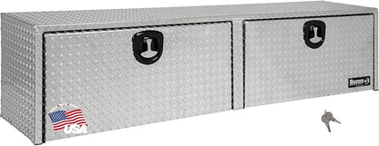 Buyers Products 1701564 Silver Aluminum Diamond Tread Topsider Truck Tool Box, 88x18x16 Inch, Made in USA, Professional Grade, Heavy Duty, Corrosion Resistant, Dual Drop Doors, Compression Latch