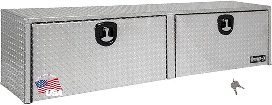 Buyers Products 1701564 Silver Aluminum Diamond Tread Topsider Truck Tool Box, 88x18x16 Inch, Made in USA, Professional Grade, Heavy Duty, Corrosion Resistant, Dual Drop Doors, Compression Latch