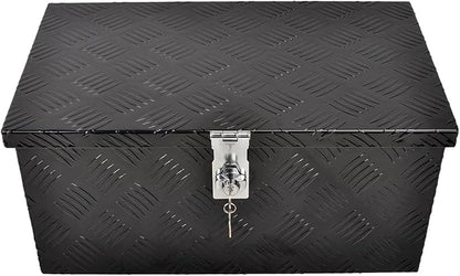 20''Inch Aluminum Truck Tool Box Truck Bed Toolbox Truck Trailer Chest Box Trailer Underbody Storage Organizer Waterproof Square Storage Organizer w/Lock & Keys Black(‎20" Lx12 Wx9.5 H)