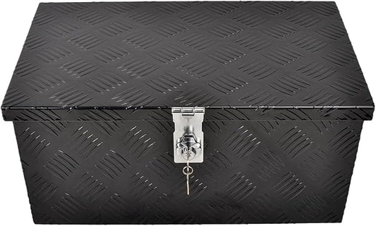 20''Inch Aluminum Truck Tool Box Truck Bed Toolbox Truck Trailer Chest Box Trailer Underbody Storage Organizer Waterproof Square Storage Organizer w/Lock & Keys Black(‎20" Lx12 Wx9.5 H)