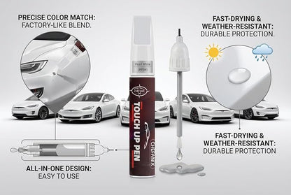 Touch Up Paint Pen for Tesla Model 3/Y/S/X (Ultra Red(PR01))–Exact Color Match Car Paint Scratch Repair, 2-in-1 Brush & Pen, DIY Chip & Scratch Fix,Automotive Scratch Repair Pen