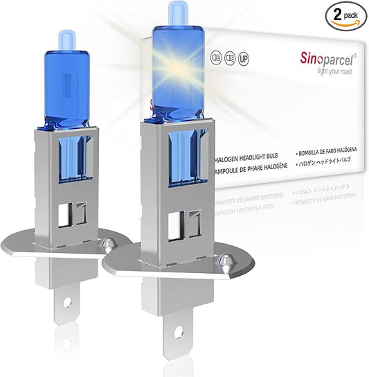 Sinoparcel H1 Halogen Fog Light Bulb 3800K, 150% More Brightness Replacement for Standard 55W Bulb, Pack of 2