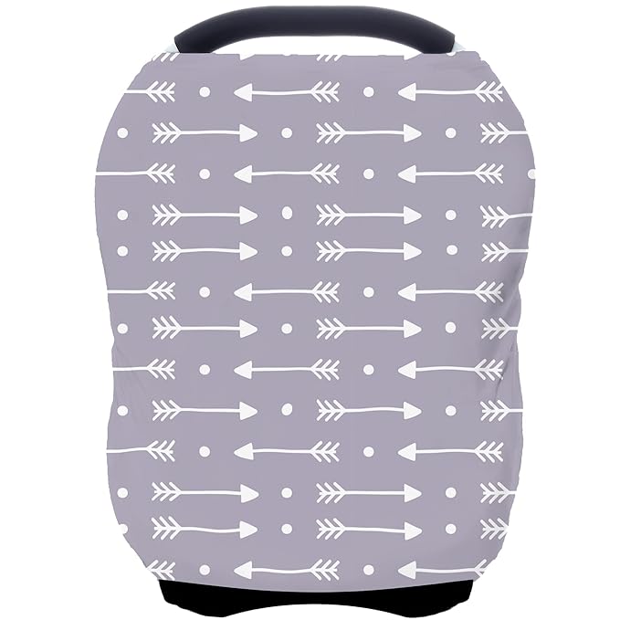 Car Seat Covers for Babies - Multi- use Nursing Carseat Canopy, Breastfeeding Covers, Baby Shower Gifts for Boys and Girls (dot Arrows)