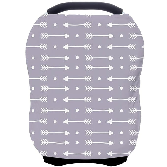 Car Seat Covers for Babies - Multi- use Nursing Carseat Canopy, Breastfeeding Covers, Baby Shower Gifts for Boys and Girls (dot Arrows)