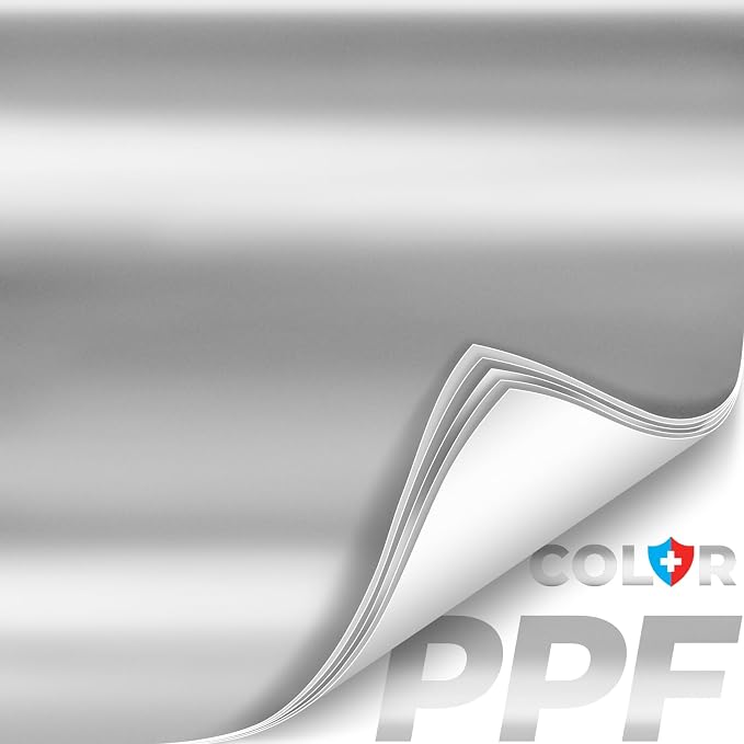 ColorFusion PPF by VViViD, Matte Stealth Chrome Silver Dry Apply PPF Vinyl Car Wrap Roll 60ft x 5ft