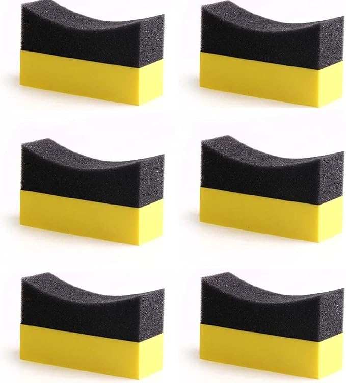6 PCS Tire Applicator Dressing Shine Sponge, Color Polishing Sponge Tire Dressing Applicator Pads for Car Glass Painted Steel Cleaning Tools