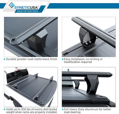 Syneticusa AR Automatic Retractable Truck Bed Cover with Crossbars for Ford F-150 2004–2026 | 6’7” (78.9”) Bed | Aluminum Hard Retractable Tonneau Cover | Easy Installation | Waterproof, Low-Profile