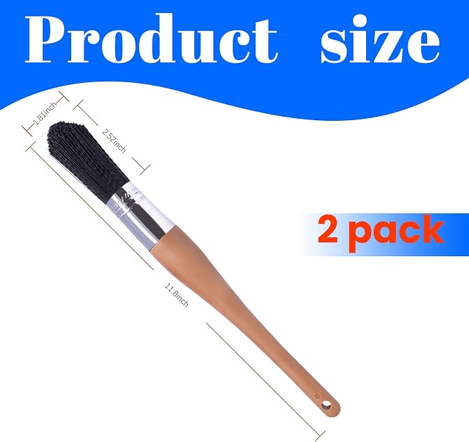 Wesquer Parts Cleaning Brush Home and Auto Use Parts Cleaner Brush Solvent Brush for Cleaning Auto Engine Parts, Clean Motors, Metal Parts, Machinery (Black 2pcs)