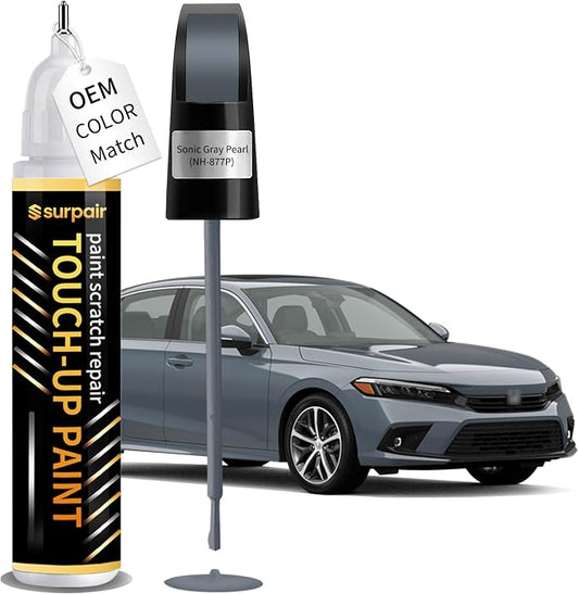 Sonic Gray Pearl NH-877P Touch up Paint for Honda OEM Color Match Car Scratch Repair Kit for Nicks & Chips Scratches Quick & Easy Paint Fix 2-In-1 Car Scratch Remover Pen