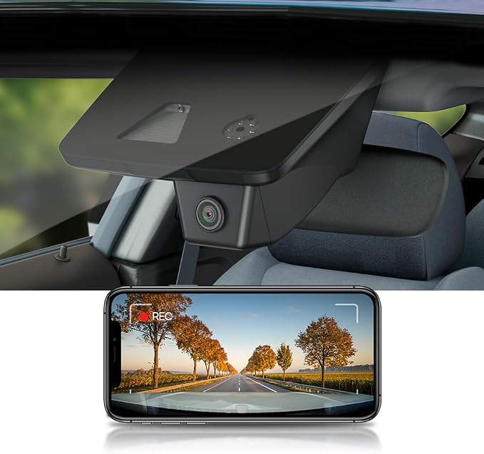 Fitcamx 4K Dash Cam Suitable for Jeep Grand Cherokee 2018-2021 & SRT (HD2-D7600), OEM Factory Look, UHD 2160P Video, Built-in WiFi & APP, Loop Recording, Gravity Sensor, Easy to Install, 64GB Card
