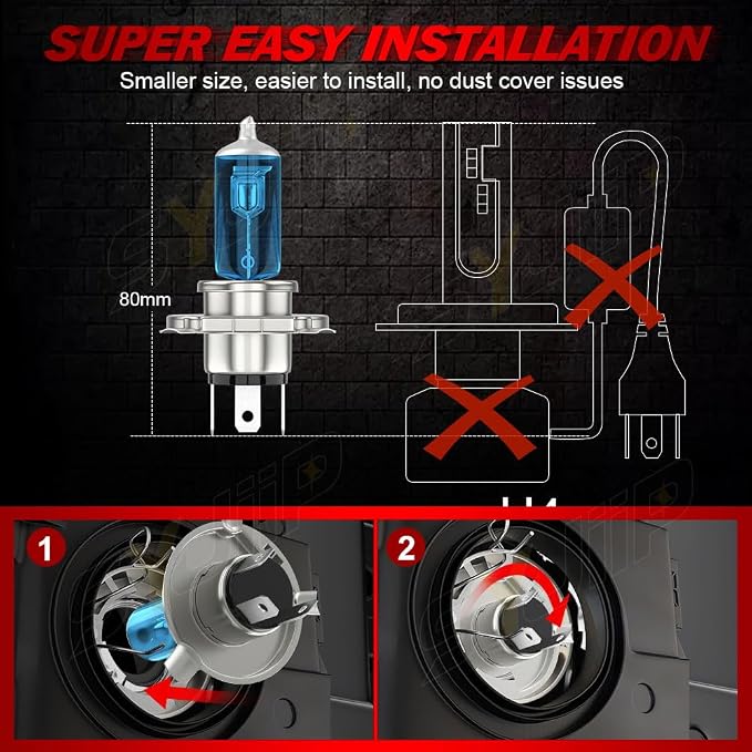 Upgraded Halogen Headlight Bulbs for Toyota Tundra 2014 2015 2016 2017 2018 2019 2020 2021, High and Low Beams + Fog Lights Headlamp Combo, 300% Brightness, 6000K White Bright, Plug n Play, 4 PCS