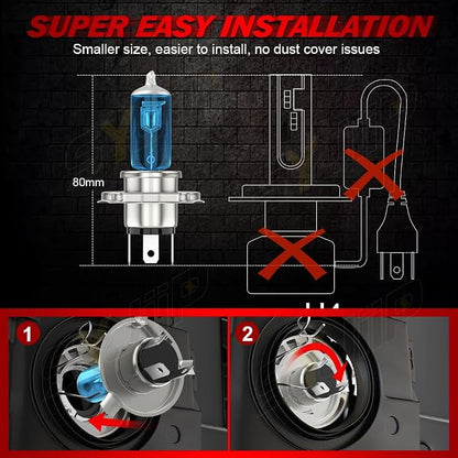 Upgraded Halogen Headlight Bulbs for Toyota Tundra 2014 2015 2016 2017 2018 2019 2020 2021, High and Low Beams + Fog Lights Headlamp Combo, 300% Brightness, 6000K White Bright, Plug n Play, 4 PCS